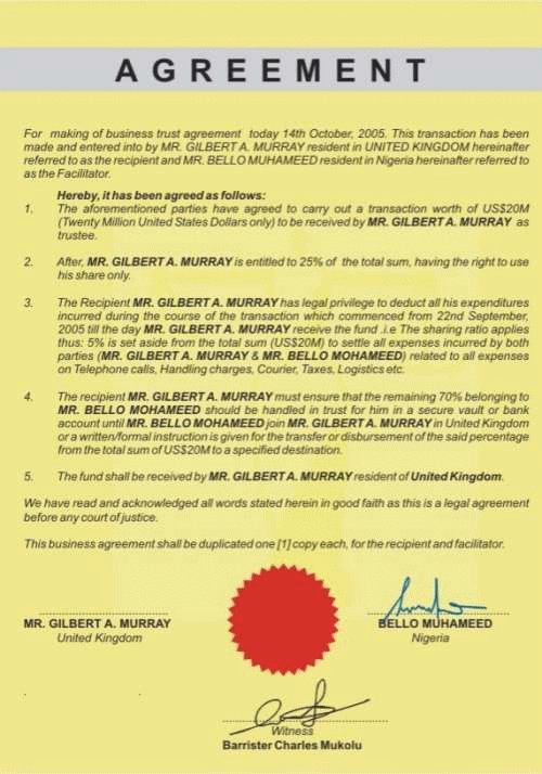 The fourth draft of a memorandum of understanding