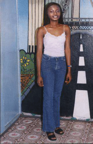 A photograph of a young woman