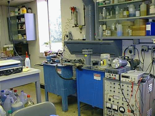 A photograph of a laboratory, with no broom handle in sight