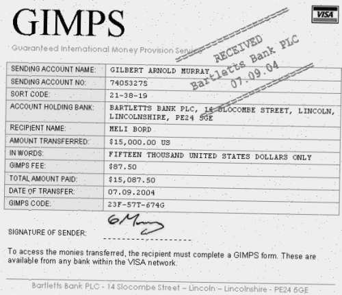 A forged GIMPS receipt