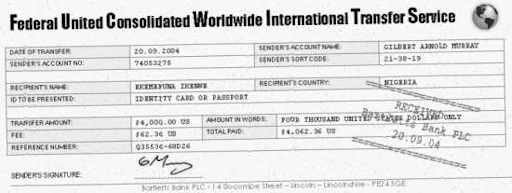 A forged FUCWITS receipt