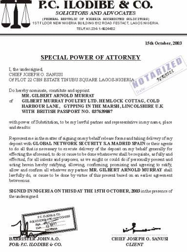 A forged power of attorney