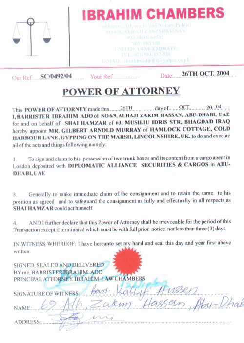 A forged power of attorney