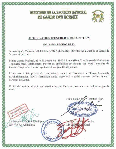 A forged certificate