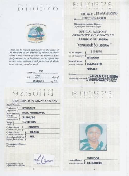 A forged passport